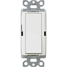 Lutron Claro 15 Amp Single-Pole Rocker Switch with Locator Light, CA-1PSNL-WH, White
