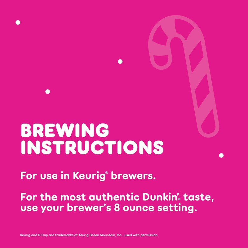 Dunkin’ White Chocolate Peppermint Artificially Flavored Coffee, K-Cup Pods, 60