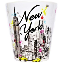 Sweet Gisele | Taza de café con latte de la ciudad de Nueva York | Taza de café de cerámica de Nueva York | Horizonte del centro de Manhattan | Empire State Building & Times Square | Puente de