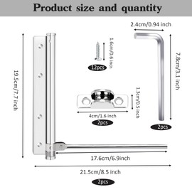 Pack of 2 Automatic Door Closer Door Damper for Interior Doors Exterior Doors Room Doors Garden Door Rod Door Closer Automatic Door Spring Closer Spring Closer