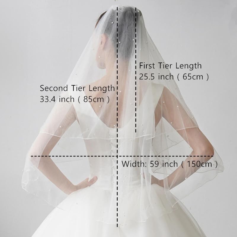 Roseeden Two Tie 2T Velo de encaje de boda para