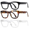 ZXYOO 3 Pack Oprah Style Reading Glasses for Women Men,