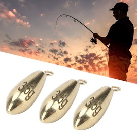 Leapiture 10Pcs Fishing Weight Portable Fishing Sinkers Metal Reusable Rotation Sinker Weight Fishing Tackle Accessory Golden