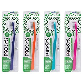 PRO-SYS® Cepillo de dientes para niños (paquete de 4) – Hecho con cerdas suaves Dupont® (de 8 a 12 años)