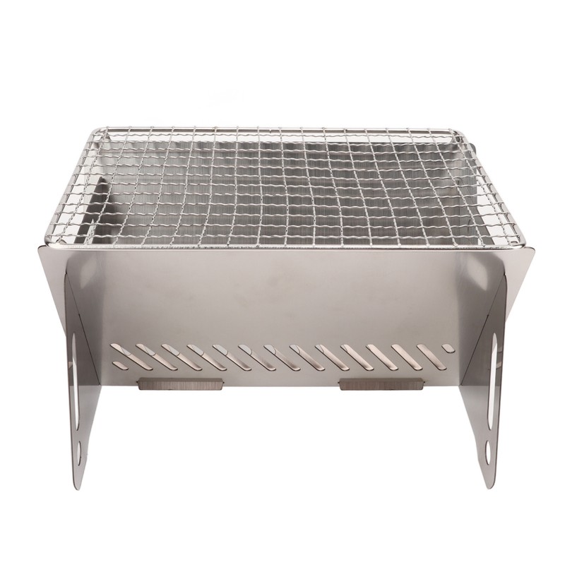 Folding BBQ Grill Heat Resistant Stainless Steel Collapsible Charcoal Grill