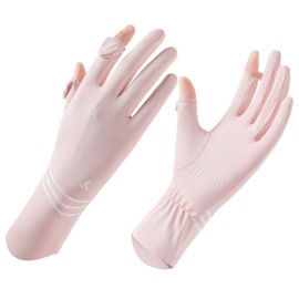 JIAHG Women’s Summer UV Sun Protection Driving Gloves Non-Slip Touchscreen Sunblock Gloves for Outdoor Sports Cycling Riding