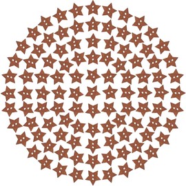 PAGOW 200 PCS Wooden Stars Buttons, 2 Holes Sewing Scrapbooking Craft Small Button Decoration for Art DIY Projects (0.8inch in Diameter, 0.1inch in Thickness)