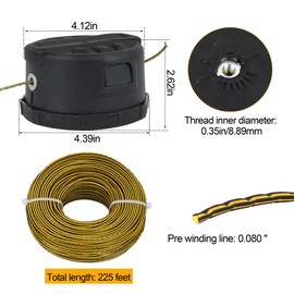 2025 Upgrade DWZSTH999 Quickfeed String Trimmer Head for Dewalt 20V 40V 60V Replacement Cordless Trimmers and DWO1DT802 Trimmer Line 225ft by 0.080-Inch