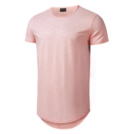 Athlemon Mens Long Shirts for Men Extra Long T Shirts Mens t-Shirts Longline Hipster Reflective Line Scallop Tees