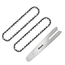 2 Chains and 1 Bar for 6inch Mini Chainsaw, 6-Inch Replacement Saw Chain and Guide Bar for 6 inch Mini Cordless Electric Chainsaw, With 37 Drive Links