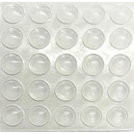 25 Cupboard Door Buffer Pads - Clear Sticky Rubber Dots for Cabinet Doors