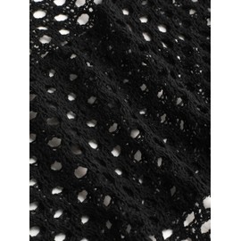 CIDER Women’s Shrugs Mesh Crop Tops Bolero Hollow Out Long Sleeve Crochet Sweater Bolero