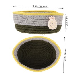 Ipetboom 1pc Cotton Rope Weaving Organizer Basket for Home Dorm Sundries Storage Container Cute Pineapple Design Desktop Makeup Holder Stylish Cotton Material