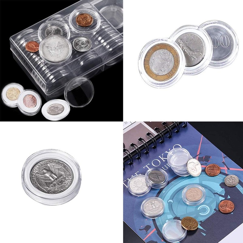 Osuter Coin Capsules Storage Plastic Coin Holder with Storage Box