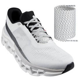 Endoto Shoe Laces for ON CloudMonster,7MM Flat Shoelaces Replacement Women Men Sneakers Strings(Color:White&Black,Size:54Inch)