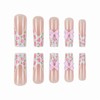 BABALAL Press on Nails Long - Square Fake Nails, Floral