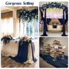 6 Pack 10Ft Navy Blue Chiffon Table Runner 29x120 Inches