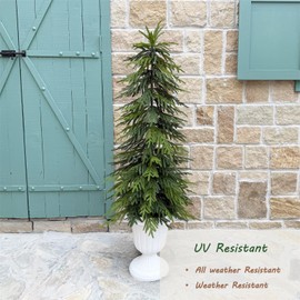 4ft Norfolk Pine Christmas Tree, 48in Real Touch Faux Norfolk Pine Tree with Clearly Textured Leaves, Sturdy Artificial Pine Tree for Porch Patio Outdoor Decor