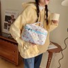 Cute Makeup Bag Cotton Quilted Toiletry Bag Floral Aesthetic Cosmetic