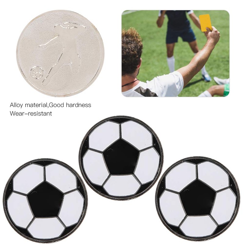 3Pcs Portable Soccer Referee Flip Coin Anti Rust Hard Alloy