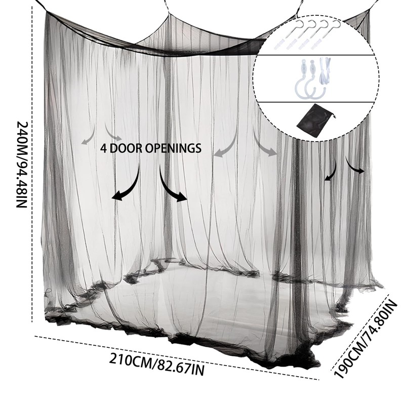 ACTOYS Mosquito Net Bed XXL, Mosquito Net Travel Outdoor, Mosquito