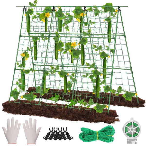Homiton Cucumber Trellis for Raised Bed, 48" x 48" A-Frame