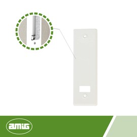 Amig - White Aluminium Cover Plate for Roller Shutter Belt Winder | Sizes: 22.2 x 6.5 cm | Distance Between Screws 17 cm | Thickness 0.5 mm