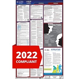 2022 Kansas and Federal Labor Law Poster (English, KS State) - OSHA Compliant All-in-One Laminated Poster