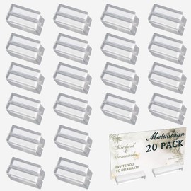 Mutualsign Acrylic Sign Holder 20 PCS Place Card Holder, Table Numbers Acrylic Stands With Card Slot, Place Sign Holders For Name/Menu/Numbers.(Clear)