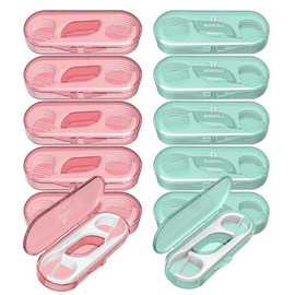 Holy rose Estuche Para Hilo Dental De Viaje, 10 Piezas, Micropalillos De Dientes, Portátiles, Incluye Bastón De Hilo Dental, Almacenamiento Sellado De 100 Unidades Para Limpieza De Dientes (
