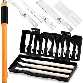 2 Sets Hobby Saw Tools for Miniatures Model Craft with 1 Set Mini Hand Hobby Saw Model Kit and 1 Set Precision Cutter Craft 16 Pcs Blades for Handcrafted Tight Spaces Precise Cuts