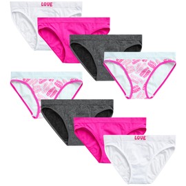 Sweet Princess Girls' Nylon/Spandex Seamless Bikini Underwear-Soft breathable comfortable Undies, Girls Panties (8 Pack), Size Medium, Mint