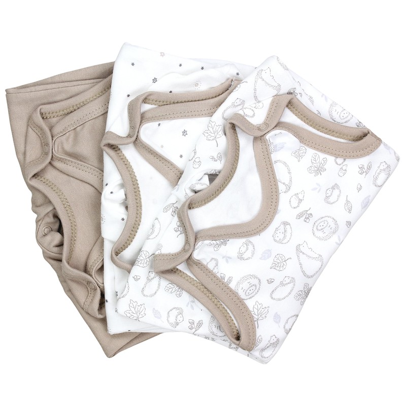 TupTam Baby Girls' Romper with Foot, Pack of 3, Hedgehog