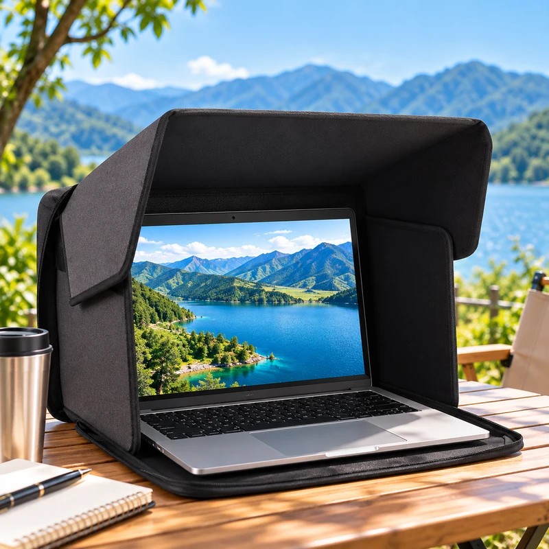 Foldable Laptop Sun Shade for Outdoor Work – Portable Privacy