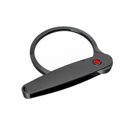 Folded Magnifying Glass, 3X 6X Handheld Magnifier with Lanyard, 90mm Large Magnifying Lens with Folding Handle Cleaning Cloth for Seniors Reading Kids Nature Exploring, Black