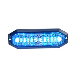 Unicorn Lighting UT01 Surface Mount Warning Emergency Strobe Grille Light Head [SAE Class 1] [Dual Color] [IP68] for Police and Tow Truck Construction Vehicle A/B/R/W (Blue, 6 LED)
