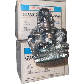 Real 999 Fine Silver Statue 2.36 inch HBuddha Carry Yuanbao 40-42g