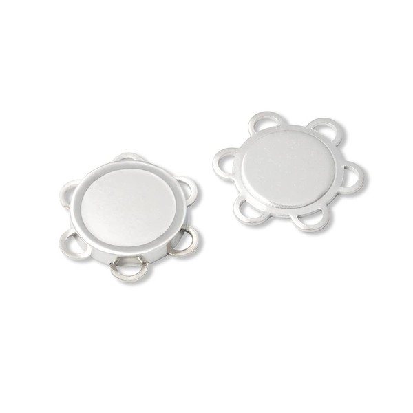 Prym Magnetic Sew-On Button, Metal, Silver, 9.3 x 5.7 x