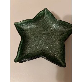 Akcam Green Glitter Star Shaped Appetizer Plates (4) NEW