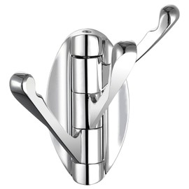 Angle Simple Folding Coat Towel Hook, Metal Robe Hook, Bathroom Triple Hook, Robe Towel Holder with 3 Swivel Hook, Heavy Duty Robe Hook for Rv, Clothes Bath Towel Holder Wall Mount, Chrome