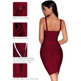 Women's Celebrity Bandage Bodycon Dress Birthday Party Pencil Dress Night Out Dress(WineRed,M)
