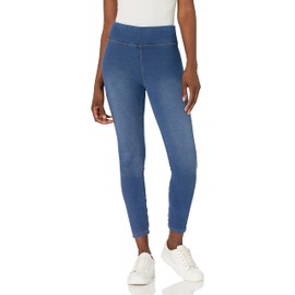 HUE Women's Warm & Cozy Denim Leggings, Medium Wash, Large