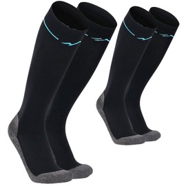 gipfelsport Compression Stockings for Men and Women - Support Stockings, Compression Socks, Thrombosis Stockings for Sports, Jogging, Running, Pregnancy and Flight, Black (2 x pair set)