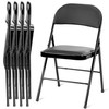 HealSmart 4 Pcs Folding Chairs with Leather Padded Cushion Seats,