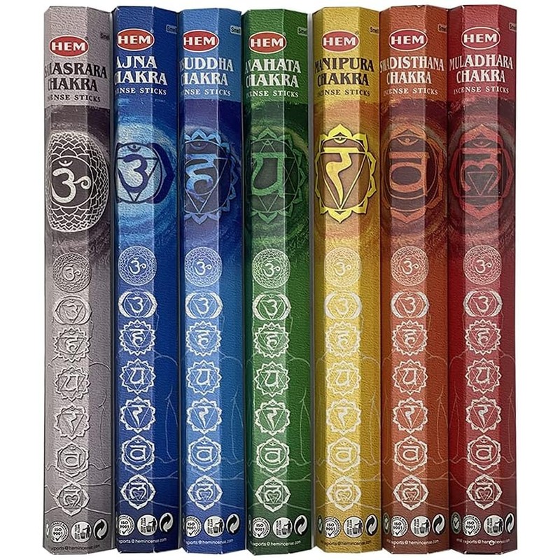 Seven Chakra Incense Sticks, 7 Pack x 20 Sticks =