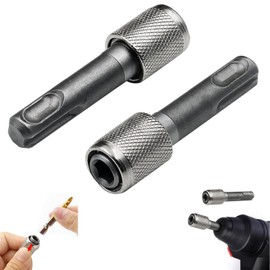 SDS Plus Adapter 6.35 mm (1/4 inch), Bit Holder, 2 Pieces SDS Bit Adapter, Hex Shank Drill Holder, Converter Adapter from Round Shank to Hex Shank for Hammer Drills