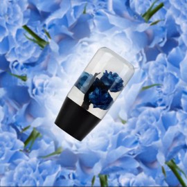 Unbranded Universal 10cm JDM Clear Blue Real Rose Flowers Manual Gear Stick Shift Knob
