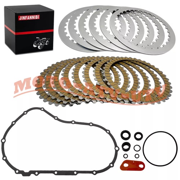 JINFANNIBI Clutch Friction Plates Kit & Gasket Set for Harley