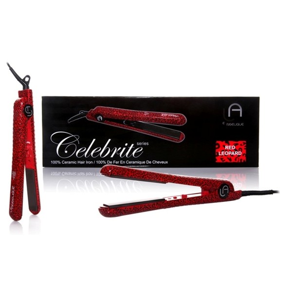Le Angelique Red Leopard Flat Iron 1 inch