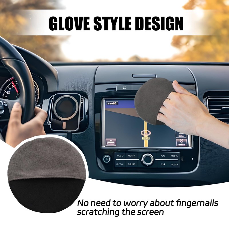 ongfuwu Car Screen Cleaner, Round Microfiber Touch Screen Cleaner Cloth,